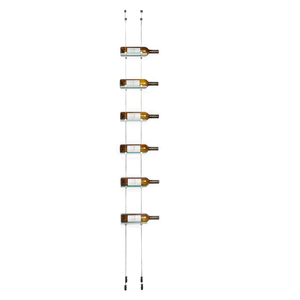 Tùy Biến Nổi Rượu Vang Hệ Thống Cáp Rượu Vang Kệ Chai Chủ Với Bạc Clip Thiết Kế Rượu Vang Giá Treo Tường - Product Image 4