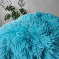 Tissu en fausse fourrure shaggy PV à poils longs et doux, couleur unie, pour maison d'animaux, textile de maison, jouet, coussin