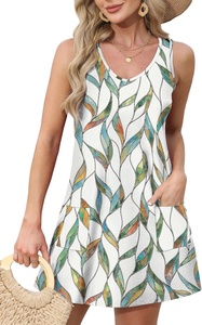 Vestidos <span class=keywords><strong>de</strong></span> Gasa Vintage para Mujer, <span class=keywords><strong>Primavera</strong></span>/Otoño/Invierno/Verano 2026, Holgados, Cuello en V, Sin Mangas, Transpirables, para Usar sobre Trajes <span class=keywords><strong>de</strong></span> Baño, con Bolsillos - Product Image 5