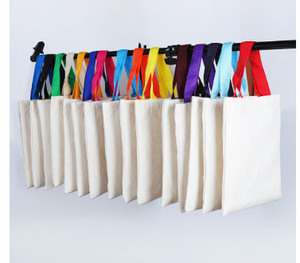 Sacs fourre-tout en <span class=keywords><strong>toile</strong></span> couleur unie, pliables et portables, sacs à bandoulière réutilisables pour les courses et les articles ménagers divers - Product Image 3
