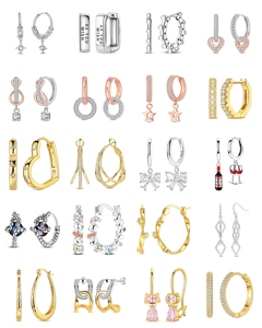 Pendientes de Plata 925 Bañados en Oro con Circonitas Rojas Mixtas y Diseño de Pájaro Alado - Abeja Colibrí - Pendientes Personalizados de Animales para Compromiso - Product Image 1