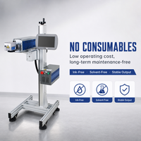Machine de codage laser CO2 volante, équipement de marquage Galvo pour codes QR, dates, logos et emballages