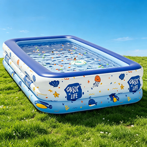 Piscine gonflable familiale rectangulaire Da Niu, grande taille, durable, épaissie, portable, avec pompe électrique intelligente à gonflage rapide - Product Image 2
