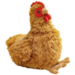 Peluche de Gallina Negra con Puntos Blancos, Pelaje Rizado y Moteado, Cola Larga y Esponjosa, Muñeco de Regalo para Decoración de Fiestas Temáticas de Granja - Product Image 2