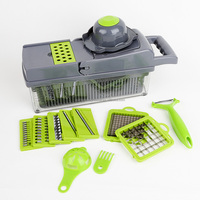 Accessoires et Gadgets pour la Maison et la Cuisine : Outil Coupe-Légumes Multifonctionnel, Hachoir à Oignons Manuel, Coupe-Légumes avec Récipient