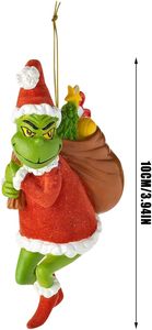 6 Pieces <strong>Christmas</strong> <strong>Tree</strong> Ornaments Flat Pendant with Lanyard Prevently <strong>Grinch</strong> Hanging Ornament - Product Image 6