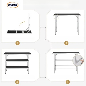 <span class=keywords><strong>Table</strong></span> <span class=keywords><strong>de</strong></span> pique-nique pliable en plastique <span class=keywords><strong>réglable</strong></span> légère et portable à 3 niveaux pour l'extérieur, le camping - Product Image 3