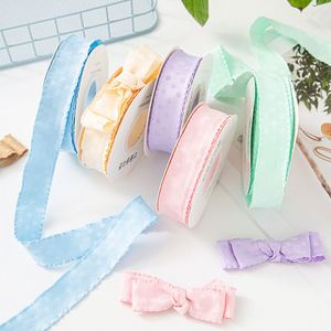 Ruban en tissu polyester à pois et dentelle ondulée pour accessoires capillaires DIY, vêtements floraux, nœuds, sangles, cadeaux d'anniversaire - Product Image 3