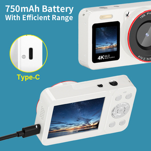 Appareil photo numérique 4K Ultra HD Mini caméscope 64MP 2.8 & 1.4 pouces double écran rechargeable Étudiants Compact Record Vlogging Camera - Product Image 3