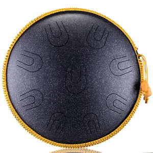 Handpan Chakra <span class=keywords><strong>Tank</strong></span> <span class=keywords><strong>Drum</strong></span> en Cuivre de Classe A, 14'' (38*12cm), avec 9 notes (échelle Ré mineur), <span class=keywords><strong>Instrument</strong></span> de percussion artisanal HP38N par Raysen - Product Image 1