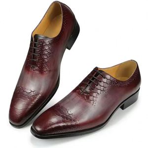 Luxury Designer VALENTINA Leather Lace-Up Pointed Breathable Lightweight Anti-Slip <b>Work</b> <b>Shoes</b> for <b>Men</b> Brogue Wedding Business - Product Image 5