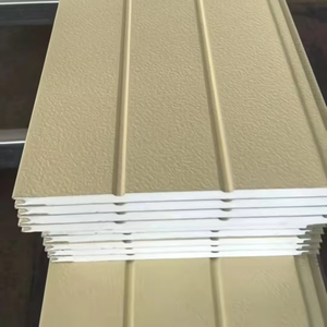 Kim loại hiện đại <span class=keywords><strong>siding</strong></span> Panels cho bên ngoài bức tường trang trí Polyurethane PU Bảng điều chỉnh thành phần lợp Tấm bánh sandwich thép di động - Product Image 1