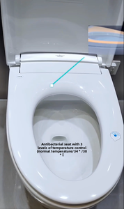 Siège intelligent allongé avec éclairage LED, antibactérien, à descente lente silencieuse, chauffant et réglable en température - Product Image 2
