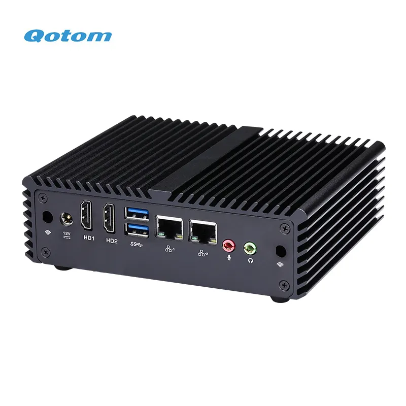 Qotom Desktop di Mini PC Core i3 Processore onboard Dual Gigabit LAN Dual HD 1.4 per Home Office Uso Industriale