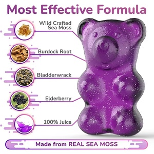 OEM/ODM Organic Elderberry Irish Sea Moss Extract <b>Gummies</b> Support Immune System Detox Sea Moss <b>Gummies</b> - Product Image 2