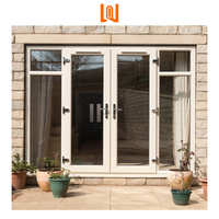 Portes françaises d'entrée extérieures en PVC à double vitrage pour balcon, design grille WANJIA