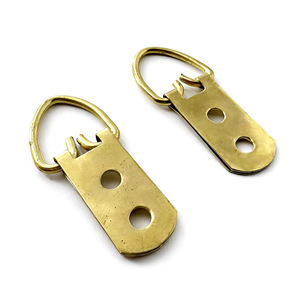 Gold Plated Brass Hanging Ring Picture <b>Frame</b> Hook Double Hole Rectangular Shape 10-15kg Load Capacity Wall <b>Mount</b> Hardware - Product Image 3