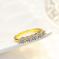 Magnifique Design 14K Plaqué Or 925 Bague Moissanite Argent 1.5Carat Vvs1 GRA Certificat Femmes Bijoux Cadeau