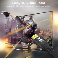 Câble HDMI haute vitesse 48Gbps 8K/60Hz 4K/120Hz mâle à mâle 24K plaqué or Audio vidéo coaxial paire torsadée PVC TV pour ordinateur portable