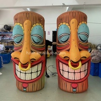 Lumière Led Tiki Gonflable Totem Masque Ballon Gonflable Totem Colonne Evénement Arbre Pilier pour Publicité Décoration