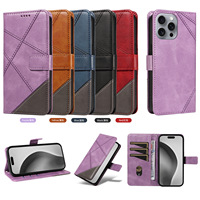 Étui de protection en cuir de luxe pour iPhone 15 16 17 Pro Max avec porte-cartes et rabat, sac bandoulière pour femme