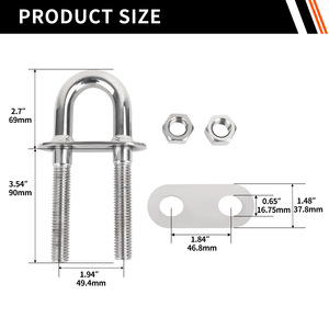 Boulon en U en acier inoxydable, robuste, pour bateau, matériel marin pour remplacement et réparation - Product Image 4