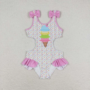 Traje de Baño de una Pieza para Bebés Recién Nacidos, Transpirable, Suave y Ecológico, con Estampado Floral y Volantes - Product Image 5