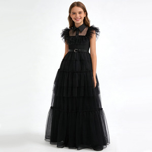 Robe de princesse pour enfants Wednesday Addams Family, tulle noir, costume de cosplay pour filles, printemps 2025 - Product Image 2