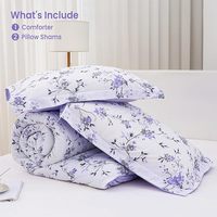 Usine personnalisé en gros pas cher 3 pièces Polyester ensemble de literie pour bébé violet imprimé couette ensemble de literie # Newarrival