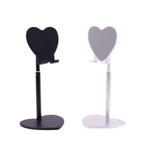 Heart-shaped Extendable Lazy <b>Stand</b> For Mobile Phones <b>Tablets</b> Desk Support Alloy Material Telescopic Design Universal Holder - Product Image 3