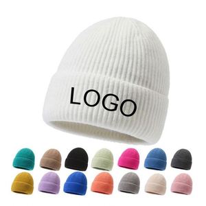 Design High Quality Winter Beanies Knitted Hats Warm Hats Stylish Warm 100% Acrylic Knitted Beanie Hats - Product Image 2