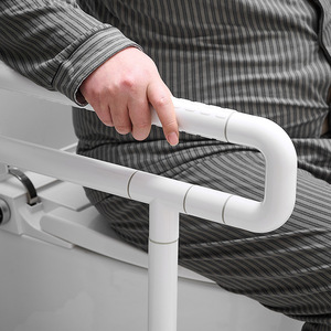 Barres d'appui pour toilettes, blanches, 75 cm, mains courantes de sécurité antidérapantes pour personnes âgées et handicapées, rails de soutien pour salle de bain - Product Image 3