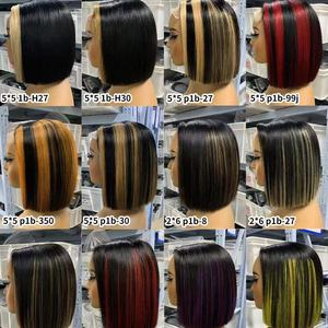 Perruque Courte Bob Transparente HD en Dentelle, <span class=keywords><strong>Cheveux</strong></span> Brésiliens Vison 10 Pouces, Perruque Courte Bob 4x4 avec Fermeture pour Femmes Noires - Product Image 3