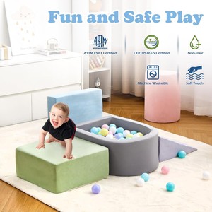 Set de Piscina de Bolas de Espuma OEM con Tapetes de Espuma, Bloques de Construcción y Sofá para Niños Pequeños, Bloques de Escalada de Espuma Suave - Product Image 3