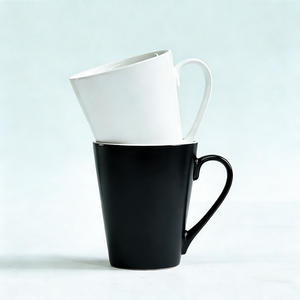 Liling Ceramic <b>Mugs</b> Matte Finish Solid Color Minimalist Design White Gray Black For Hotel Business Gifts - Product Image 2