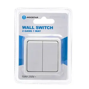 Interruttore da superficie bianco a 1 via e 2 tasti, ideale per controllare le luci in case e uffici. - Product Image 3