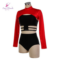 26084 rouge et blanc Ballet justaucorps haut et pantalon ensemble Costumes de danse lyrique vêtements de danse