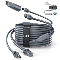 Câble Mini 2-en-1 Starlink avec gaine en PVC et blindage en feuille, étanche, pour charge DC/USB-C et alimentation Ethernet RJ45