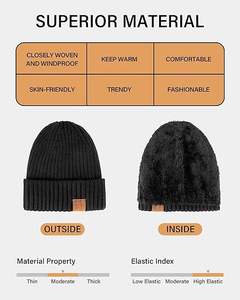 Gorros de Invierno Personalizados con Logotipo para Unisex, 100% Algodón, Tejido Acanalado, Forro de Piel Sintética, Relleno de Poliéster, Gruesos y Cálidos para Uso Diario - Product Image 5