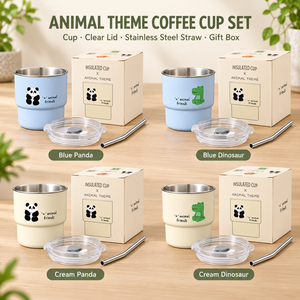 Thermos en acier inoxydable 304 pour design de dessin animé, isolation thermique de 12 à 24 heures, ensemble de tasses de voyage pour voiture, cadeau - Product Image 6
