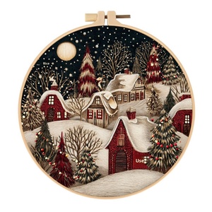 Beginner's <b>Christmas</b> <b>Embroidery</b> Starter <b>Kit</b> Cross Stitch Technique Handmade for Home Decor & Gift DIY Crafts Made From Cotton - Product Image 3
