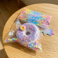 Jouet sensoriel en silicone super doux à montée lente, en forme de gâteau, gaufre, beignet, jouet compressible, violet taro, pour 14 ans et plus, expédition immédiate