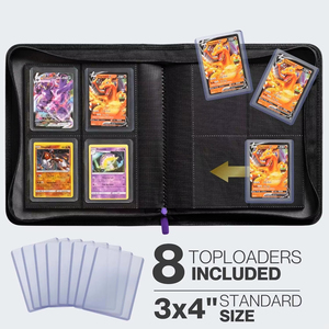 Couverture personnalisée 4 poches Toloader Binder Trading Baseball <span class=keywords><strong>Card</strong></span> Album Collectors 3x4 Top Loader Zipper Binder - Product Image 5