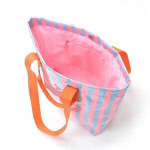 Striped Pvc <b>Vinyl</b> Beach Waterproof for Women, Large Colorful Summer Pool Shoulder <b>Bag</b> Wipe-Clean Travel Shopper Tote - Product Image 5
