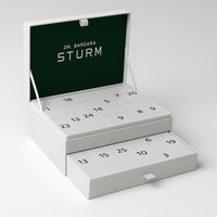 Weihnachts-Adventskalender mit 24 Tagen, Geschenkbox, individuell gestaltbar, 3-lagige Schiebeschublade, stabile Verpackung für luxuriösen Schmuck und Premium-Schokolade