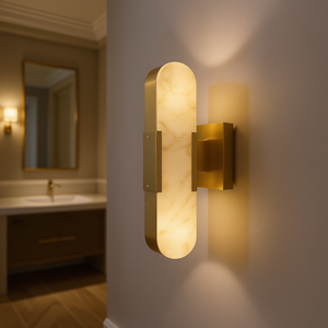 Aplique de Pared Moderno de Mármol Natural de 19.7 Pulgadas, Juego de Apliques Dorados para Baño, Sala de Estar, Dormitorio, Pasillo, Escaleras, Iluminación de Pared - Product Image 2