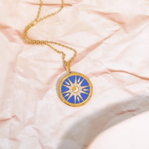 新しいタロットカードネックレスラウンドカードペンダントセーターチェーンファッションジュエリー - Product Image 1