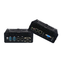 PC industrial sin ventilador, miniordenador de escritorio con CPU Intel Core I3 7167U de doble núcleo, 2xCOM, 4xUSB, 2xLAN, puerto HD, Windows 10 Pro