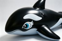 Bouée gonflable Premium Orca, design animalier mignon en PVC durable pour piscine, plage et vacances en lac