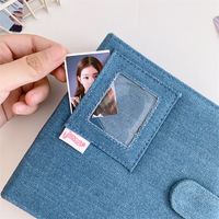 STANDWIDE 6 reliure à anneaux étudiant Album Photo 3 pouces 5 pouces Instax Mini Denim toile à la main Kpop idole livre Photo carte à feuilles mobiles